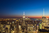 Fototapeta Nowy Jork - Sunset light of life has started from New York City, USA
