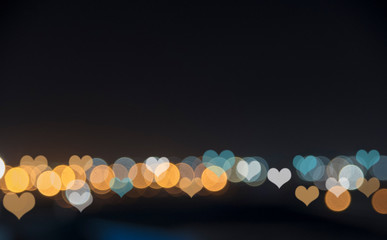 Wall Mural - coloful heart shape bokeh for valentine background