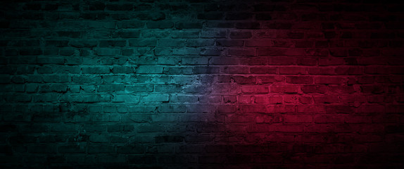 Brick wall, background, neon light