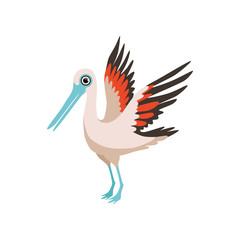 Wall Mural - beautiful stork bird vector illustration on a white background