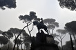 Monumento Equestre a Umberto I nella nebbia  - Villa Borghese - Roma