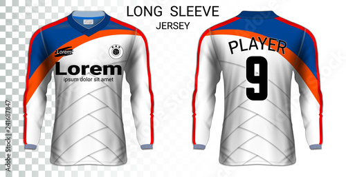 Download Long sleeve soccer jerseys, T-Shirt sport mockup template ...