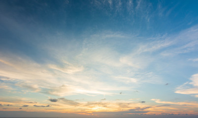 Wall Mural - abstract colorful sky with sunset view in the evening or sunrise and clouds background in the mornin