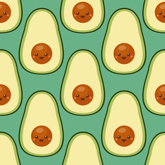 Wall Mural - Avocado smile pattern