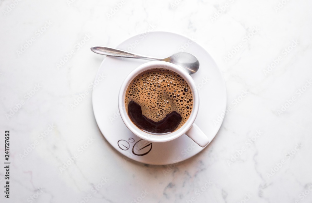 cup of black coffee from above. top view coffee mug. Stock Photo | Adobe  Stock