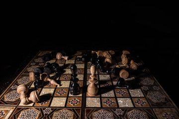 Composition with chess mat