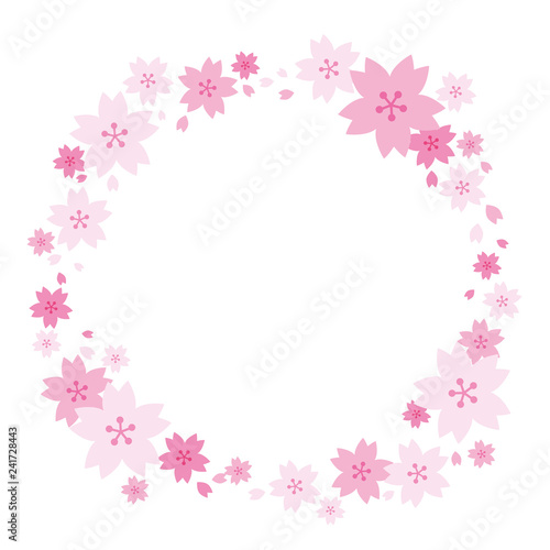 桜のフレーム 丸型 円形 Stock ベクター Adobe Stock