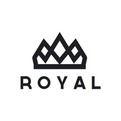 Poster - Geometric Vintage Creative Crown abstract Logo design vector template. Vintage Crown Logo Royal King Queen concept symbol Logotype concept icon. 