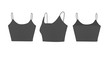 Grey  women top. back, side and front view. vector illustration