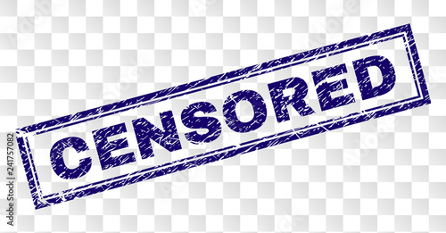 Censored Stamp Seal Print With Rubber Print Style And Double Framed Rectangle Shape Stamp Is Placed On A Transparent Background Blue Vector Rubber Print Of Censored Label With Grunge Texture Stock Vector Censored Stamp Seal Print With Rubber Print Style And Double Framed Rectangle Shape Stamp Is Placed On A Transparent Background Blue Vector Rubber Print Of Censored Label With Grunge Texture Stock Vector