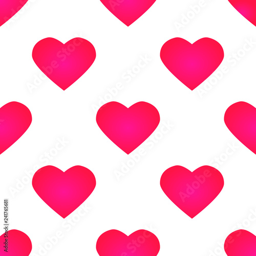 Seamless pattern of pink hearts. Valentines day background. Pattern for trend...