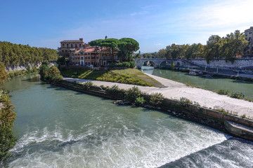 Cartolina di Roma: il fiume Tevere e l'isola Tiberina - 51