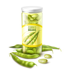 Wall Mural - Canned Green Beans Realistic 