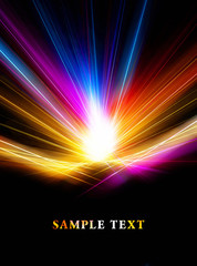 Poster - Abstract bright color fractal template