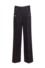 Trousers in woven fabric with a high waist