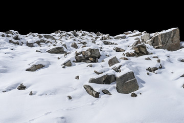 Wall Mural - rock isolated on black background