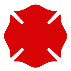 maltese cross firefighter emblem st florian solid red