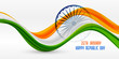 wavy indian flag design for republic day