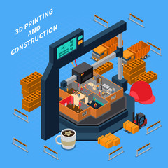 Wall Mural - 3D Construction Isometric Concept