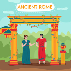 Poster - Flat Roman Couple Background