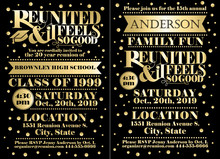 Set Of Reunion Announcement Or Invitation Templates For Family Or Class Reunions