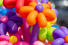 Multicolored Flowers From Balloons As Background