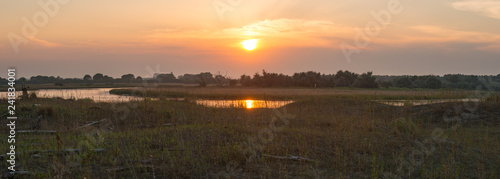 Fotografía sunset on Po river natural parck