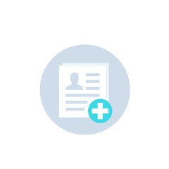 Wall Mural - medical report, patient file, clinical record vector icon