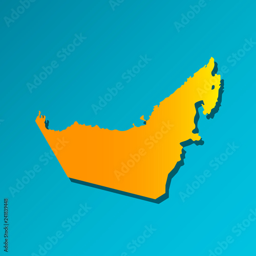 Fotografie, Obraz Vector isolated simplified illustration icon with orange silhouette of mainland United Arab Emirates (UAE)