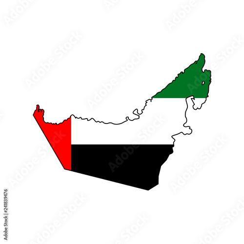 Vector Isolated Simplified Illustration Icon With Map Of United Arab Emirates Uae National Flag White Background Buy This Stock Vector And Explore Similar Vectors At Adobe Stock Adobe Stock