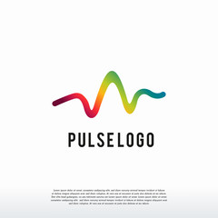 Wall Mural - color pulse logo designs tmeplate, colorful pulse beat logo symbol