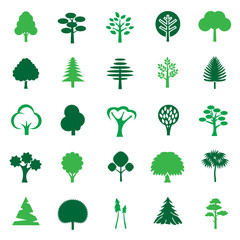 Trees color icon set on white background for graphic and web design, Modern simple vector sign. Internet concept. Trendy symbol for website design web button or mobile app