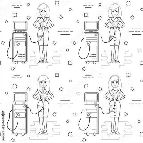 Simple Seamless Pattern Of Laser Hair Removal Process Of Laser