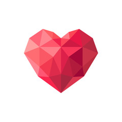 Aufkleber - Geometrical red stylized polygonal heart. Vector illustration.