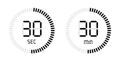 Wall Mural - Timer countdown with minutes and seconds Icons