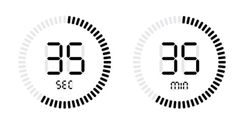 Wall Mural - Timer countdown with minutes and seconds Icons