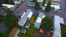 Aerial Over Trailer Park Homes