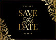 Gold Leaves Save the Date Card Template