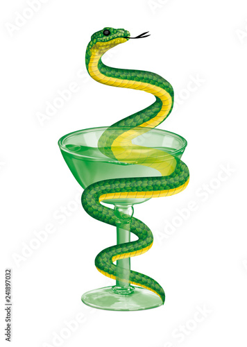 Couleuvre Reptiles Animal Vert Antidote Serpent Symbole Pharmacie Faune Vipere Blanc Sauvage Ecaille Poison Cobra Arbre Python Toxique Dangereux Predateur Stock Illustration Adobe Stock