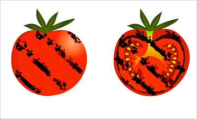 Wall Mural - grilled tomatoes vector