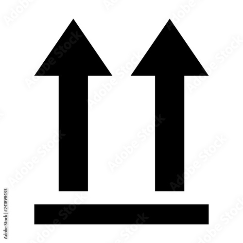 Up Arrows Illustration Two arrows pointing up and horizontal line
