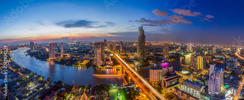 Photo Bangkok city Chao Phraya River
