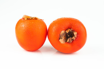 persimmon on white background	
	
