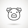 Pig line icon. logo Piglet face in outline style. Icon of Cartoon pig head. Chinese New Year 2019. Zodiac. Chinese traditional Design, decoration Vector illustration