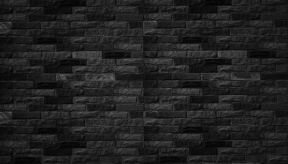 Wall Mural - modern black brick wall texture background , brick wall texture for  decoration work  interior , vintage dark tone.