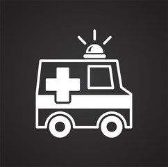 Wall Mural - Emergency truck icon on black background for graphic and web design, Modern simple vector sign. Internet concept. Trendy symbol for website design web button or mobile app