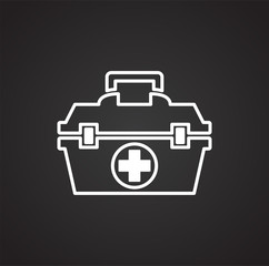 Wall Mural - First aid kit icon on black background for graphic and web design, Modern simple vector sign. Internet concept. Trendy symbol for website design web button or mobile app