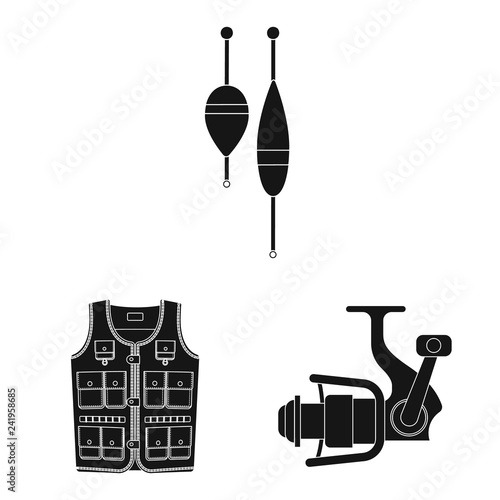 Fotografie, Obraz Vector illustration of fish and fishing icon
