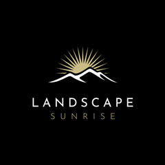 Wall Mural - Minimalist Landscape Mountain logo design inspiration