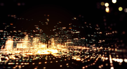 Wall Mural - abstract illustration of a data channel. motion of digital data flow. transferring of big data. bina